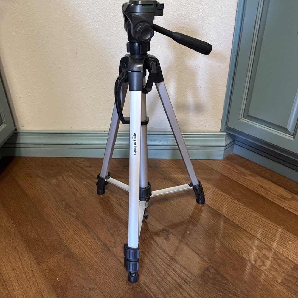 Amazon Basics 62-Inch Lightweight Tripod With Bag, Black. Used only once.
